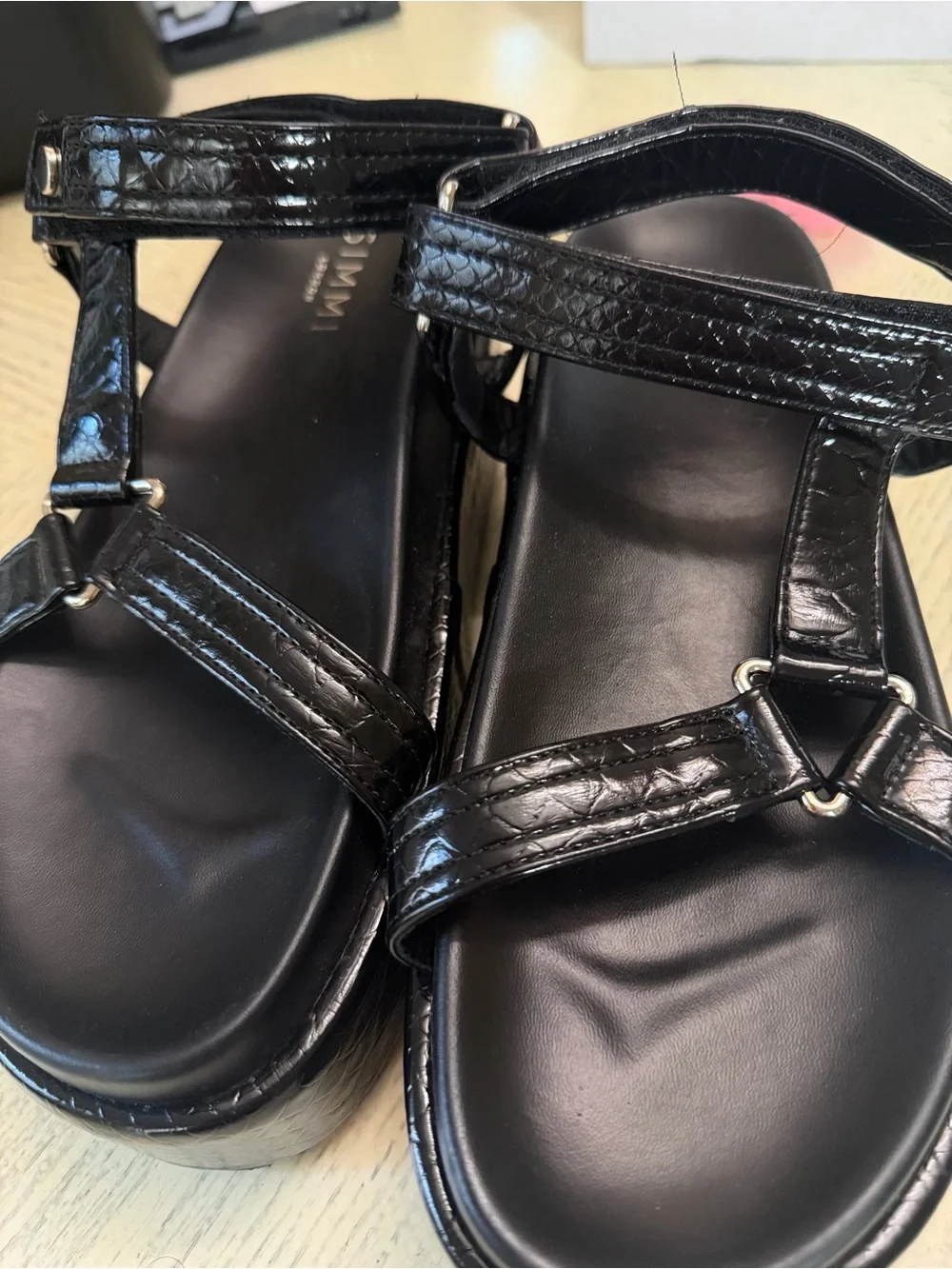 Women's Black Platform Sandal with Ankle Strap